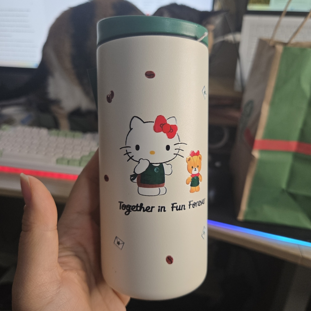 Hello Kitty Travel Mug with Green Lid